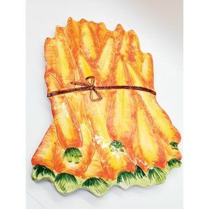 NEW - Trivet Ceramic Decorate/Hot Plate Holder - Carrots. Made in Italy